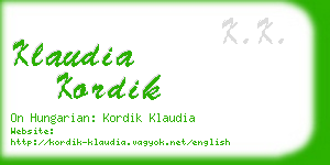 klaudia kordik business card